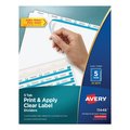 Avery Dennison Label Dividers, 5 Tab, PK25, Size: 8-1/2" x 11" 11446